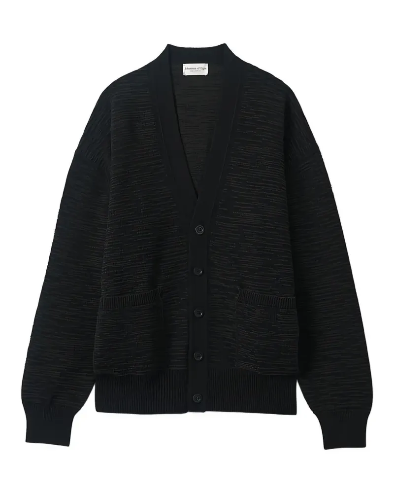 Johnstons of Elgin textured-finish V-neck cardigan - Schwarz Schwarz