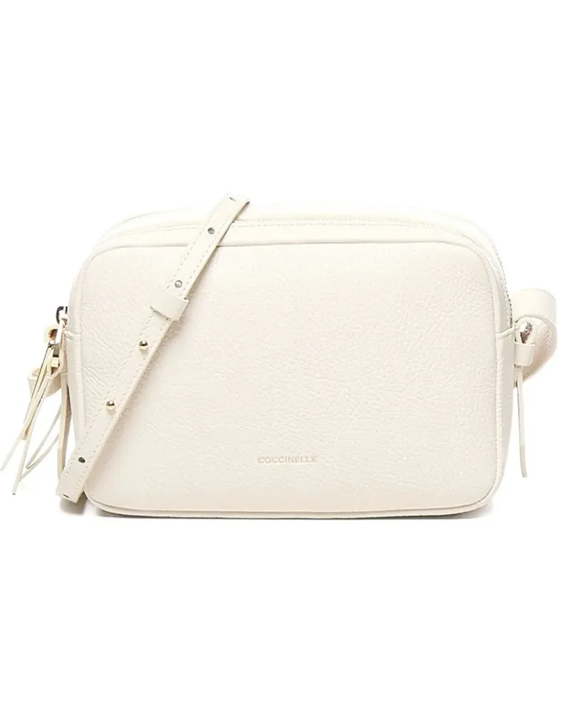 Coccinelle Kleine Malory Schultertasche mit Doppelreißverschluss - Nude Nude