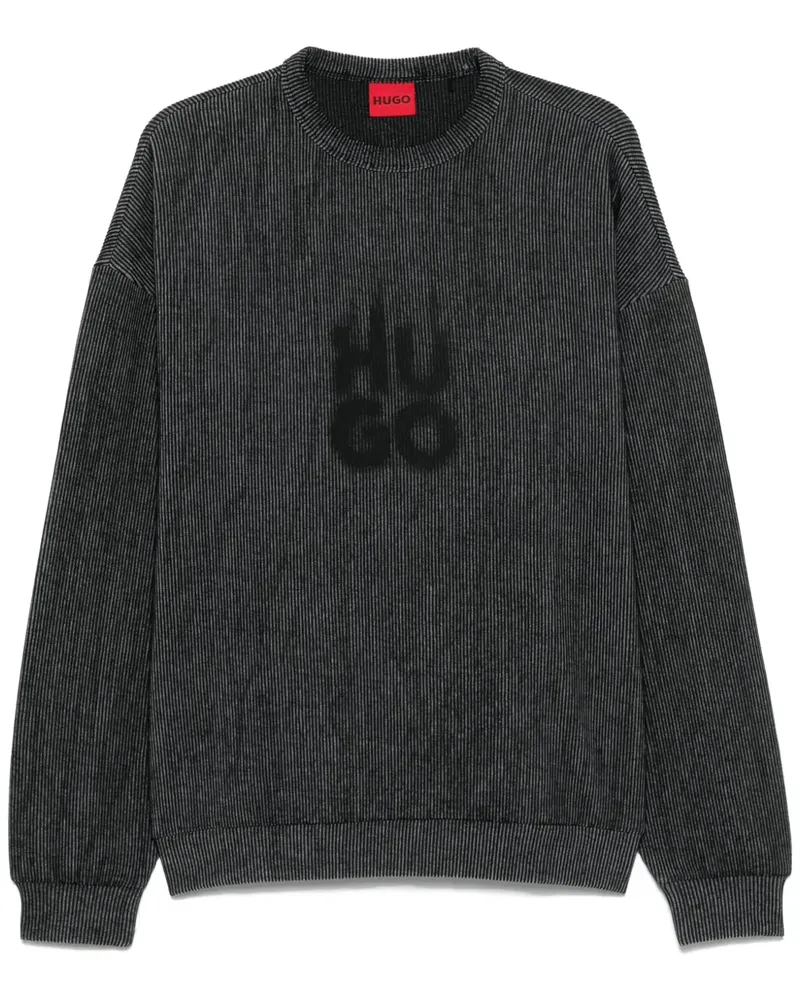 HUGO BOSS Sweatshirt mit Logo-Print - Schwarz Schwarz
