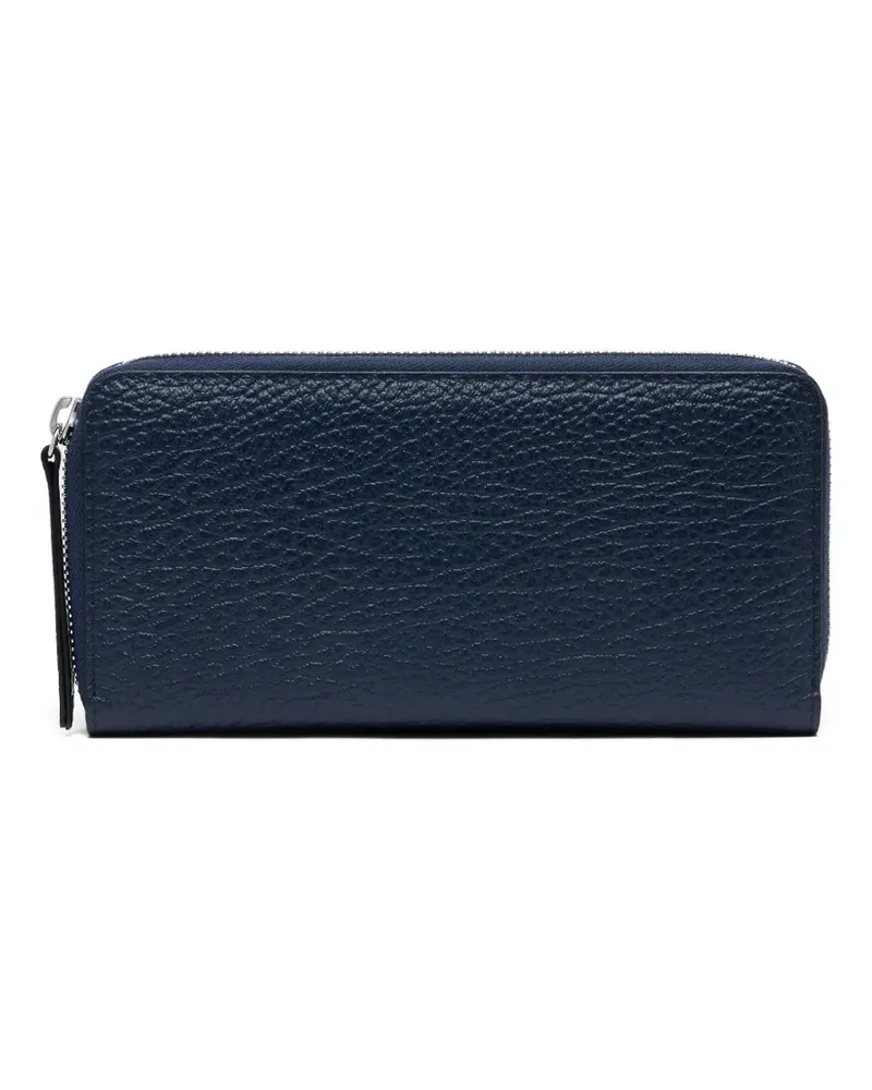 Maison Margiela Four Stitches Portemonnaie aus strukturiertem Leder - Blau Blau