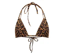 Girona Bikinioberteil mit Animal-Print - Braun