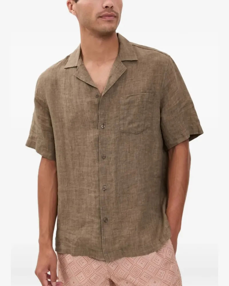 Frescobol Carioca Angelo pocket short-sleeve shirt - Braun Braun