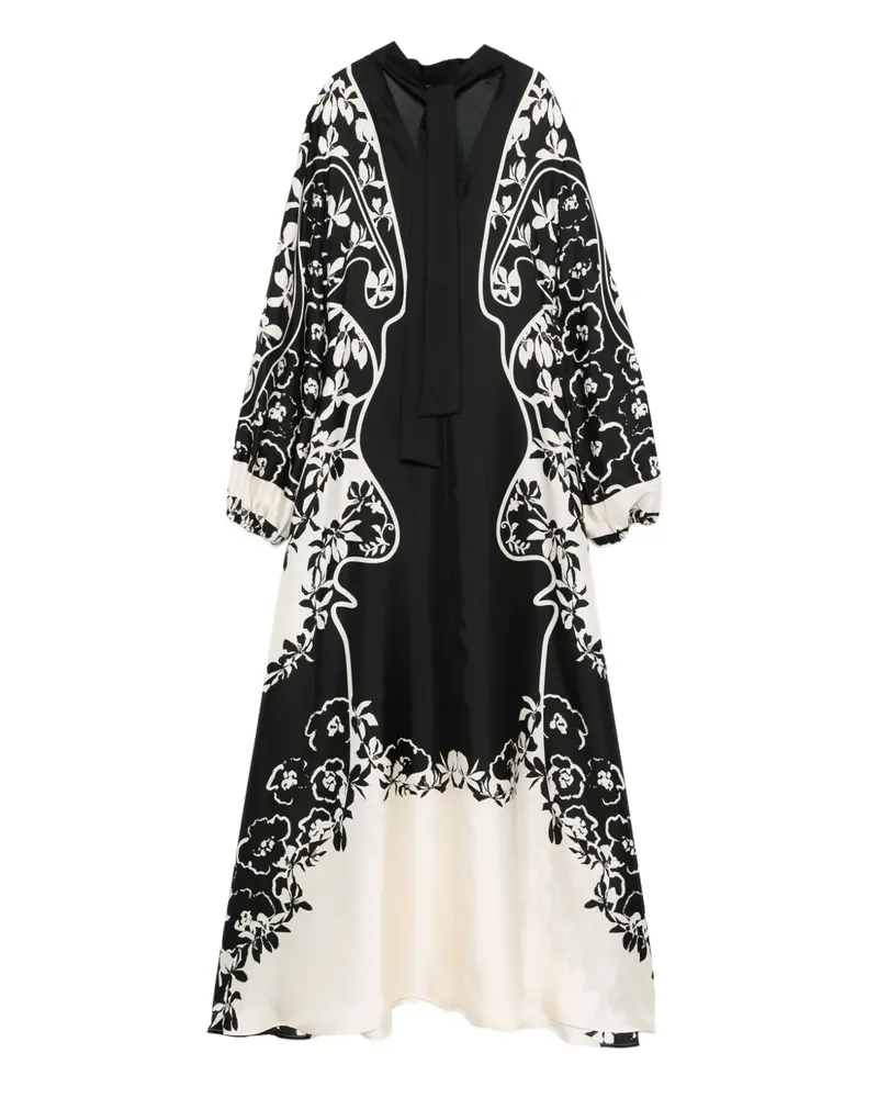 Raquel Diniz floral-print silk dress - Schwarz Schwarz