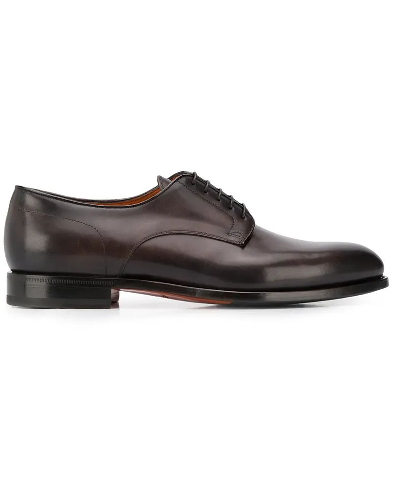 Santoni Flache Derby-Schuhe - Braun Braun