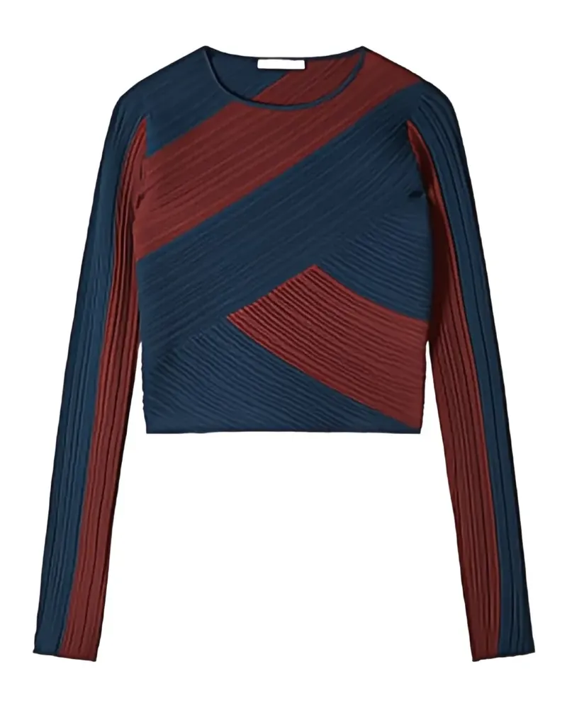 Patrizia Pepe Lagoon ribbed-knit panelled sweater - Blau Blau