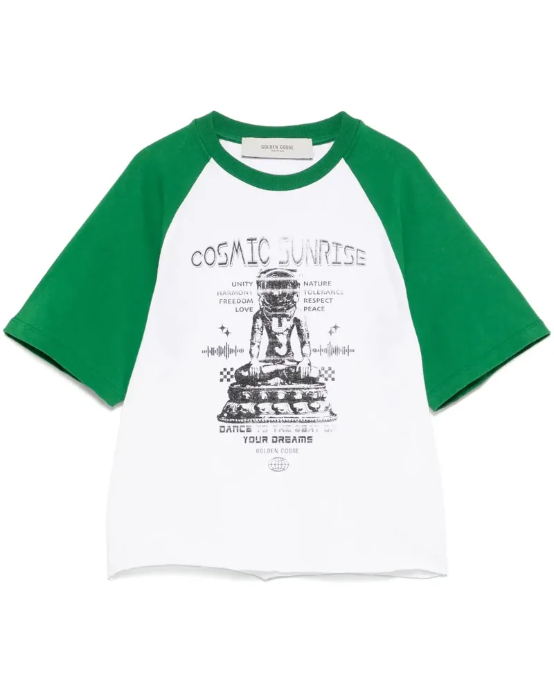 Golden Goose T-Shirt mit Kontrastärmeln - Weiß Weiß