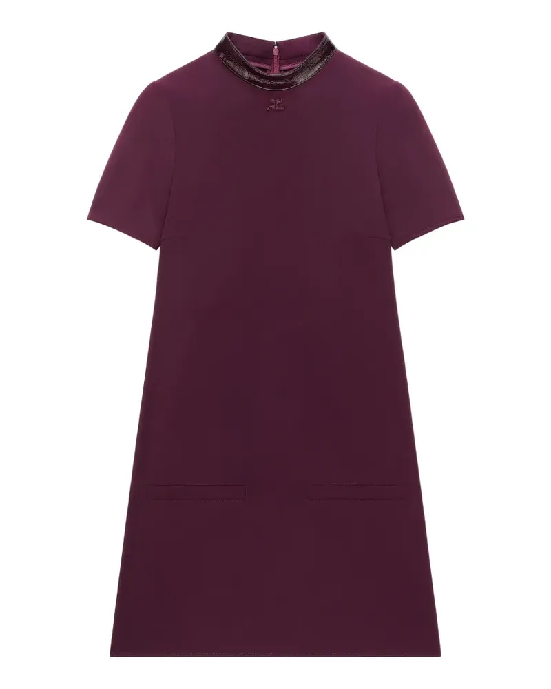 Courrèges Minikleid in A-Linie mit Vinyl-Kragen - Violett Violett