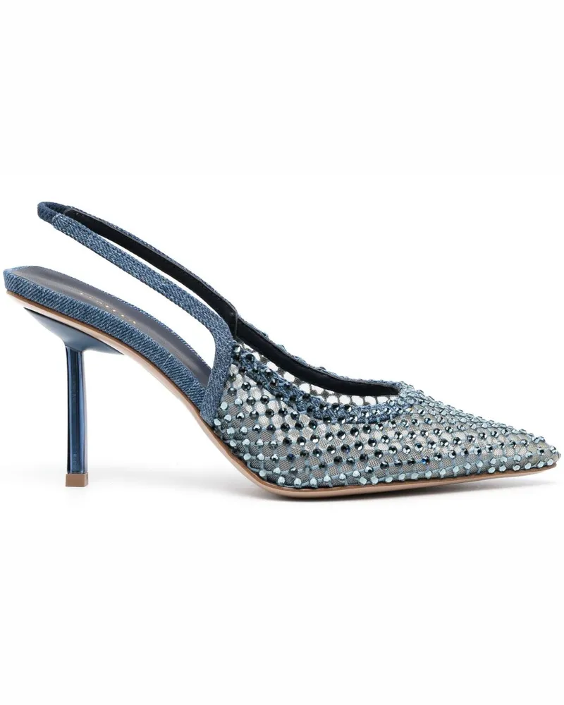 Le Silla Gilda Pumps mit Kristallen 80mm - Blau Blau