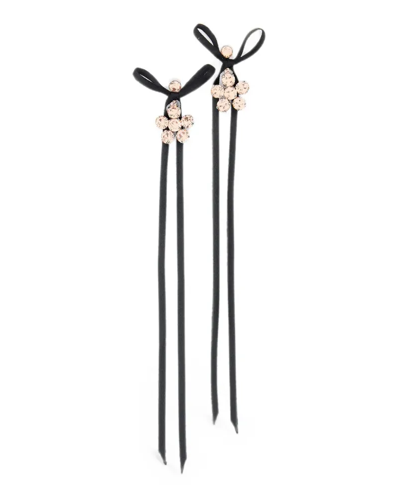 Simone Rocha daisy-motif satin-bow earrings - Silber Silber