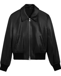 AMI Paris Ami de Coeur Lederjacke Schwarz