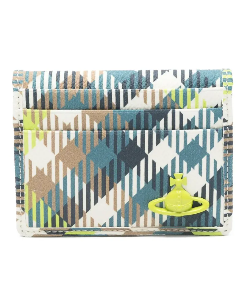 Vivienne Westwood Orb tartan-pattern card holder - Blau Blau