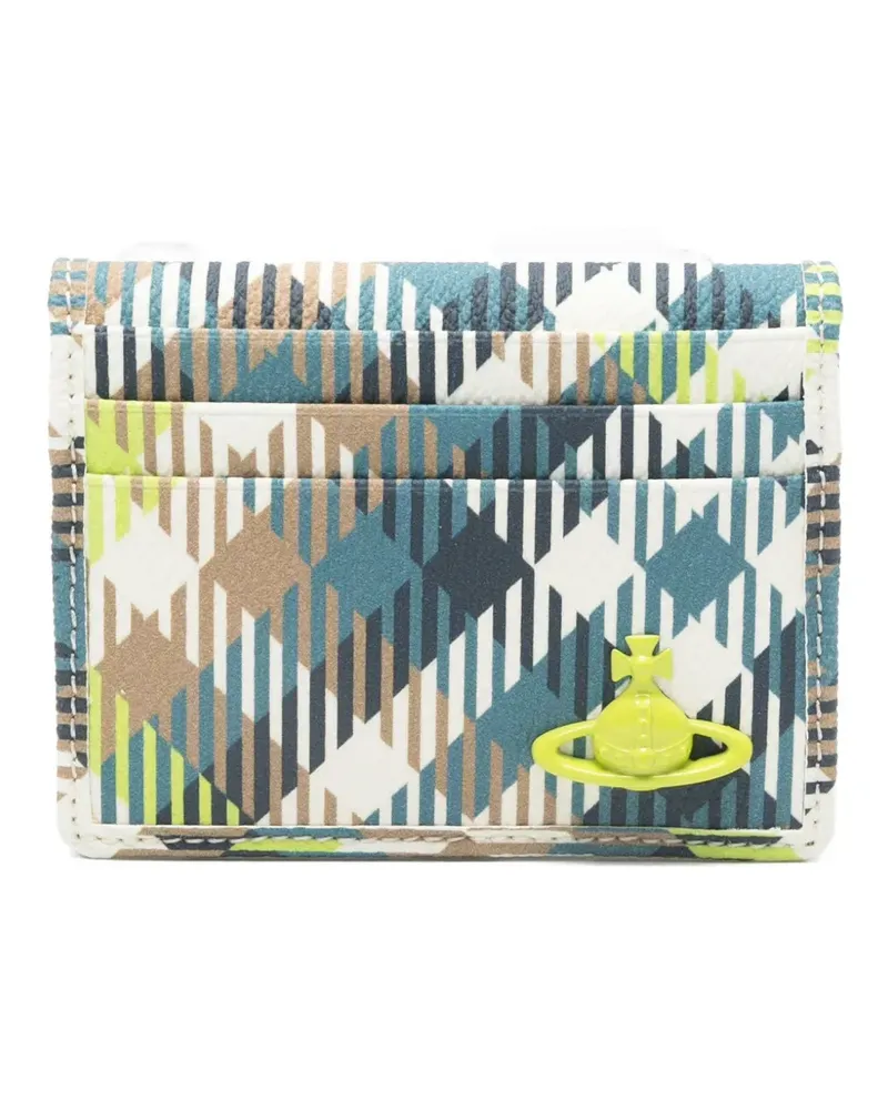 Vivienne Westwood Orb tartan-pattern card holder - Blau Blau