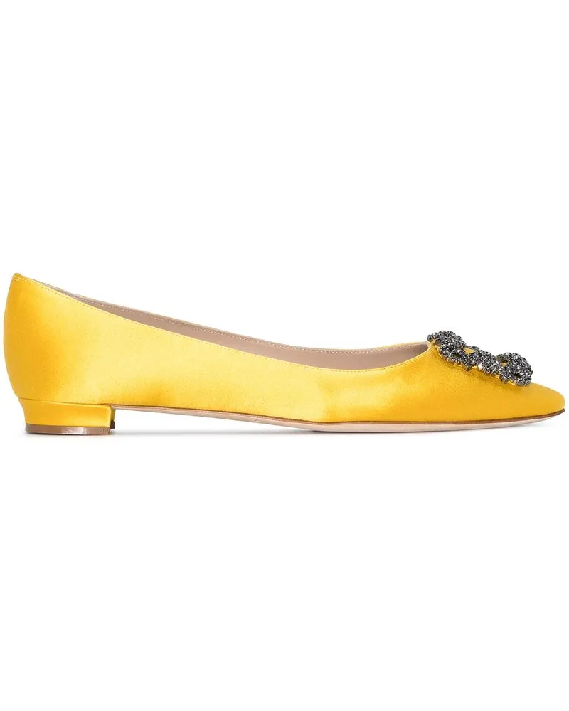Manolo Blahnik Hangisi Ballerinas mit Schnalle - Gelb Gelb