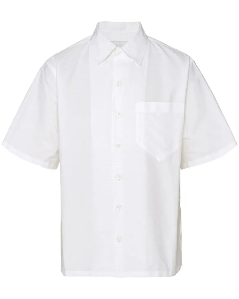 Prada Hemd mit Triangel-Logo - Weiß Weiß