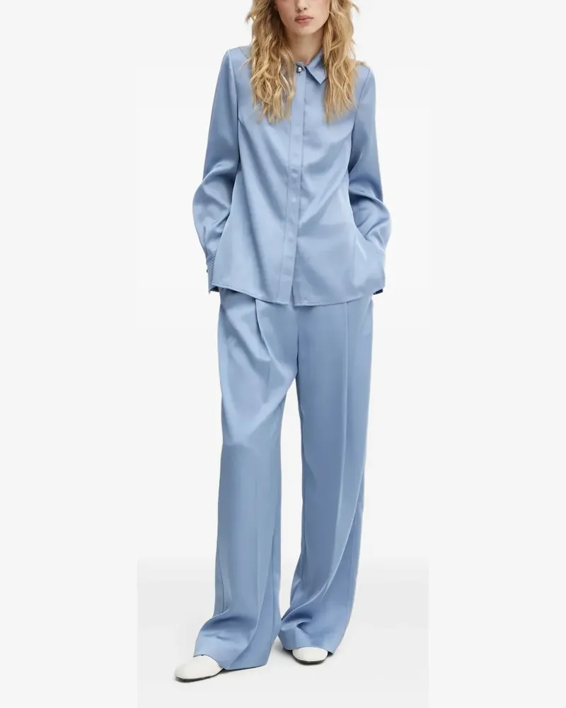 Stine Goya Hemd aus Satin - Blau Blau