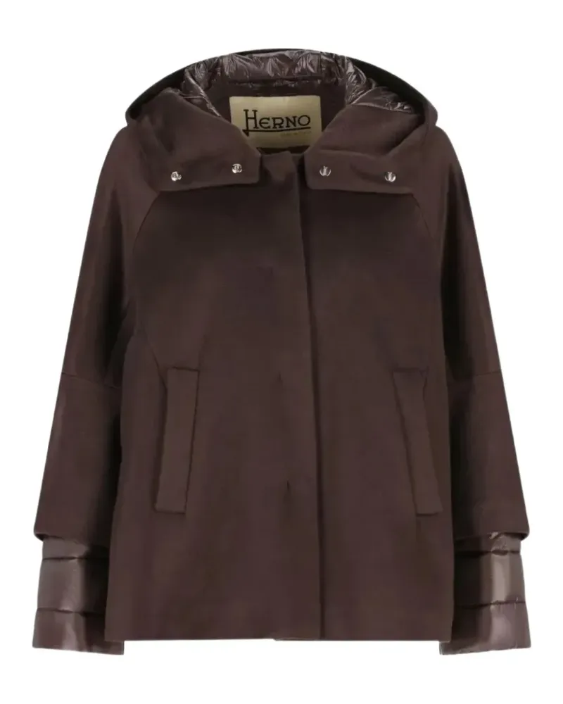 Herno Kapuzenjacke mit Kontrasteinsatz - Braun Braun