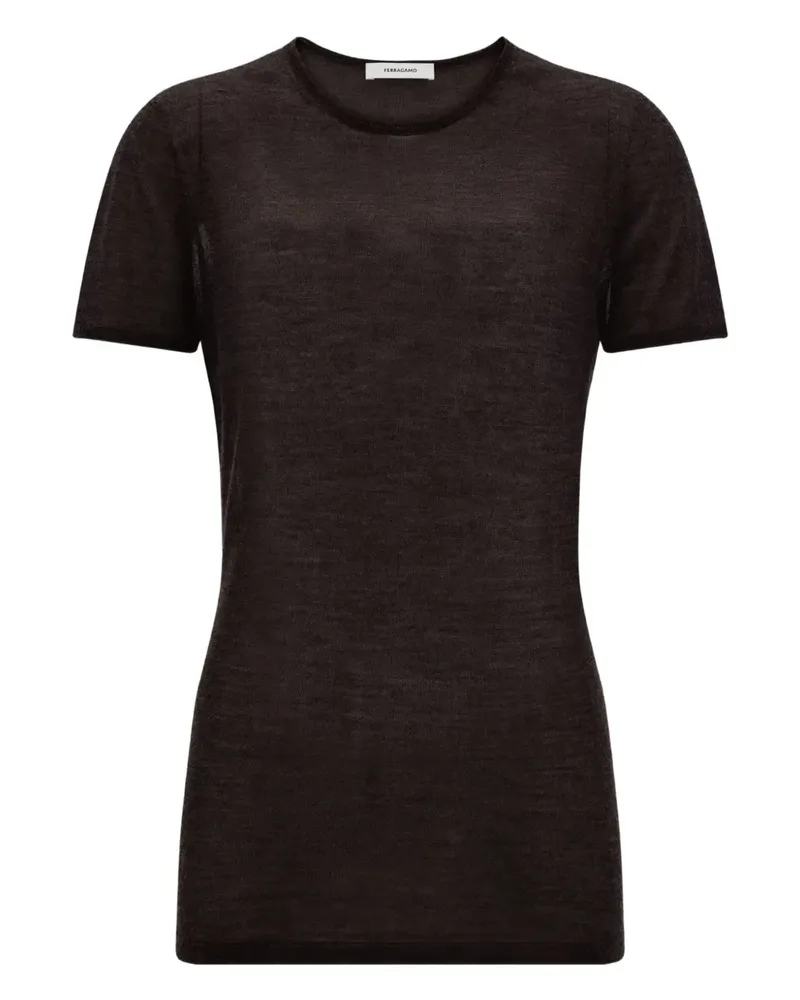 Ferragamo Gestricktes T-Shirt - Braun Braun