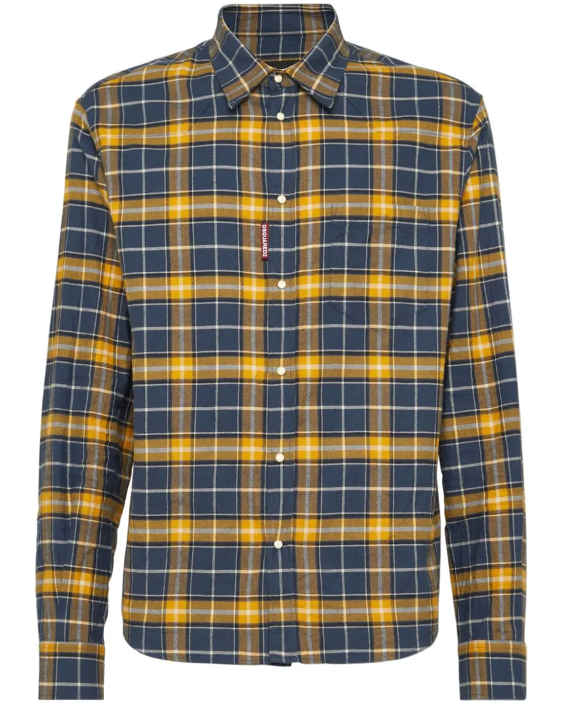 Dsquared2 Kariertes Hemd - Gelb Gelb