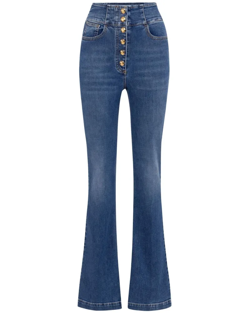 Elisabetta Franchi Jeans mit Druckknopfverschluss Blau