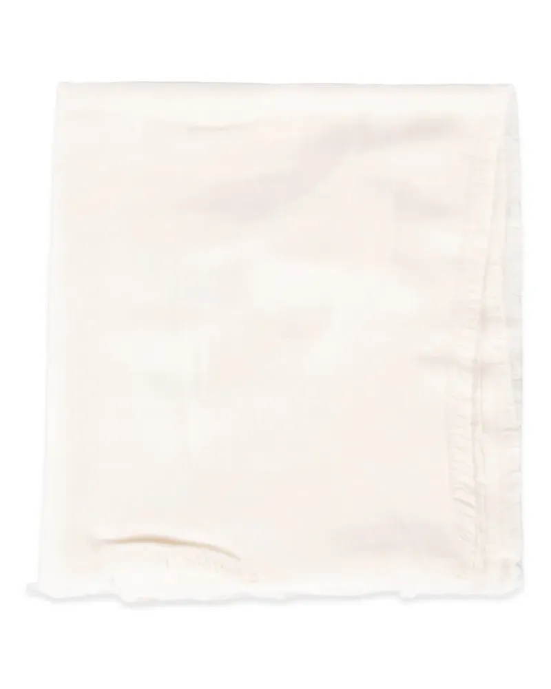 Elisabetta Franchi Ausgefranster Schal mit Jacquard-Logo - Nude Nude