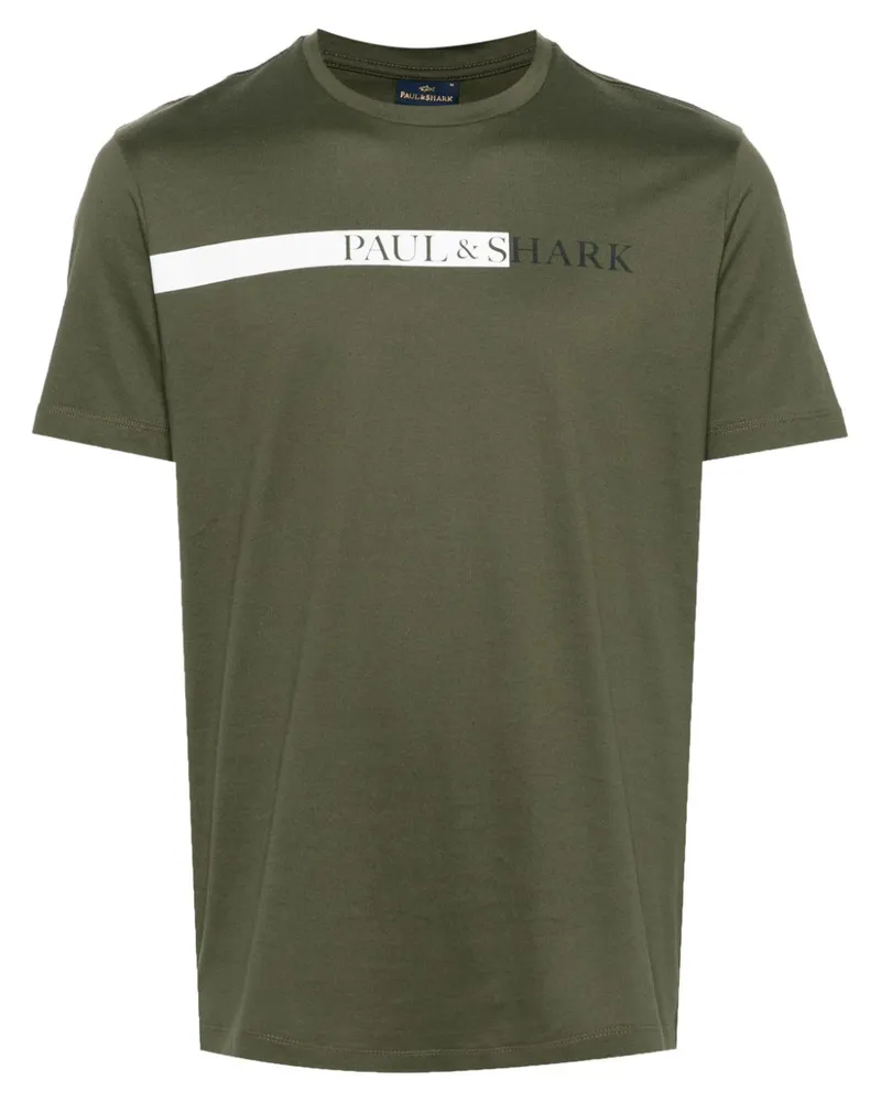 Paul & Shark T-Shirt mit Logo-Print - Grün Grün