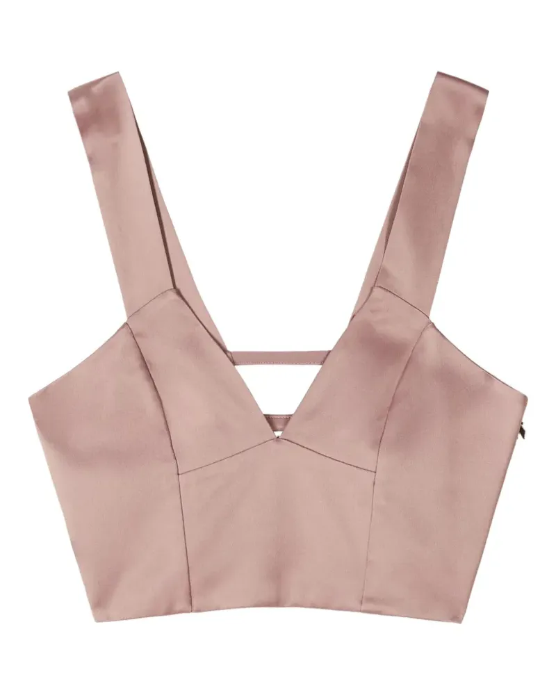 Patrizia Pepe satin V-neck top - Rosa Rosa