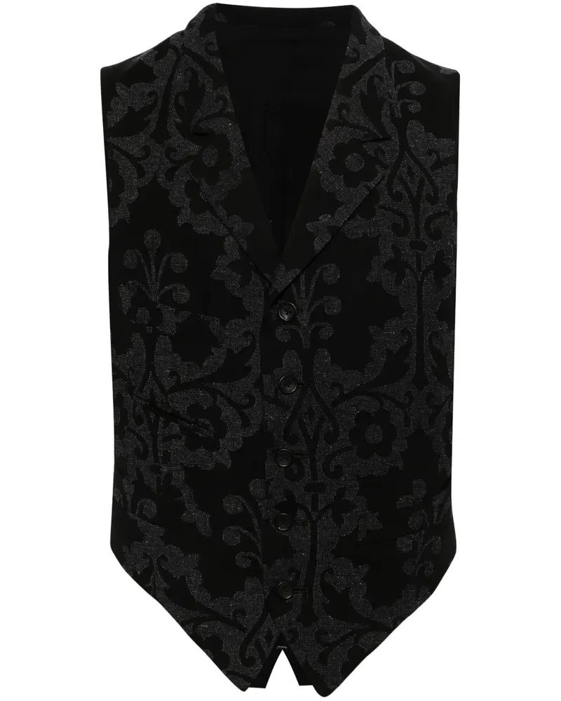 Yohji Yamamoto Weste mit Jacquardmuster - Schwarz Schwarz