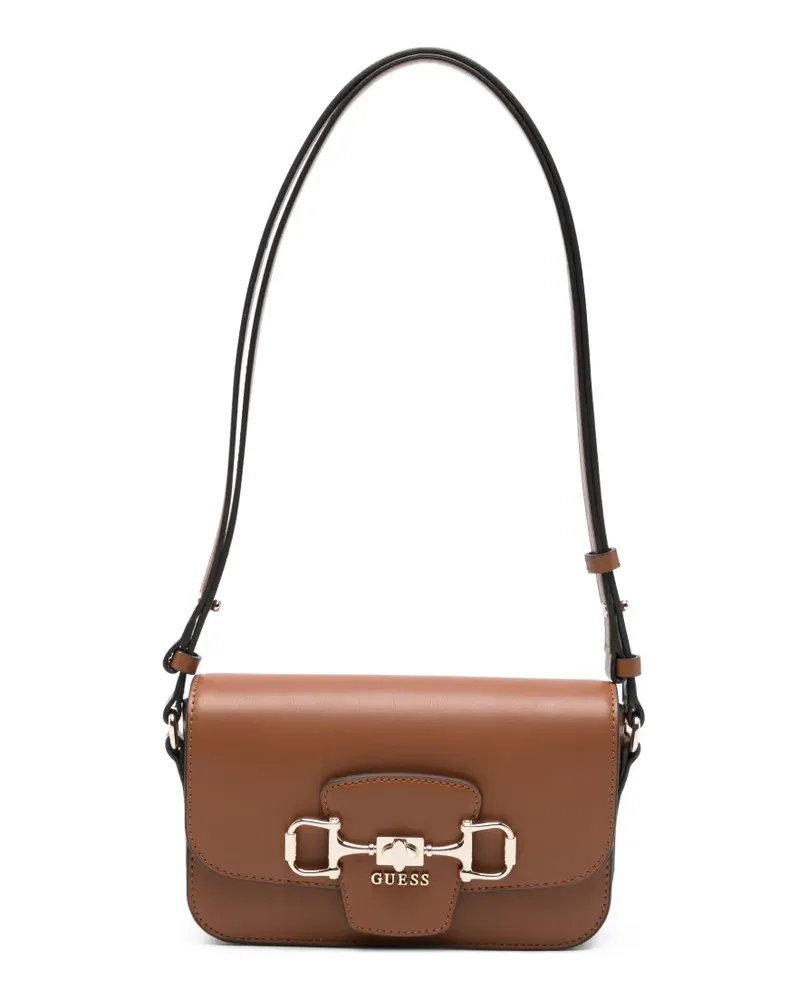 Guess Janie Schultertasche mit Metalldetail - Braun Braun