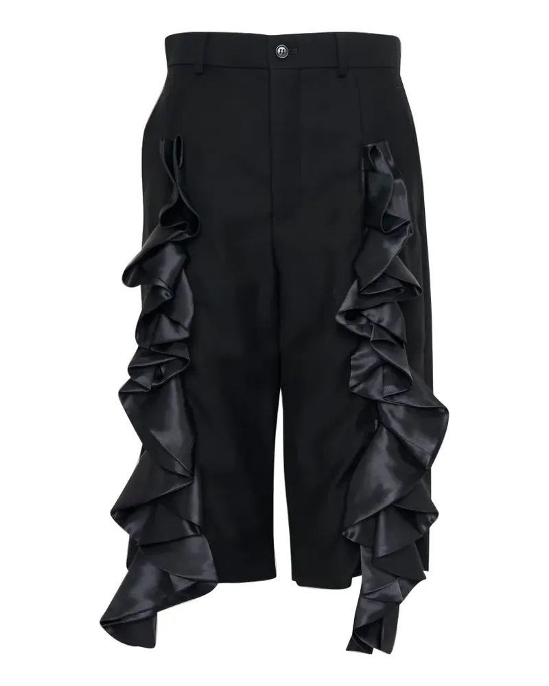 Noir Kei Ninomiya Cropped-Hose mit Rüschen - Schwarz Schwarz