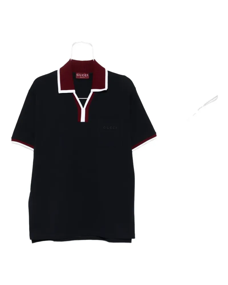 Gucci Poloshirt mit Taschenbesatz - Blau Blau