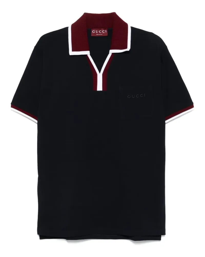 Gucci Poloshirt mit Taschenbesatz - Blau Blau