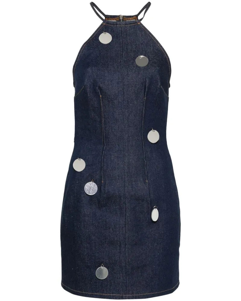 David Koma Jeanskleid mit Spiegeln - Blau Blau
