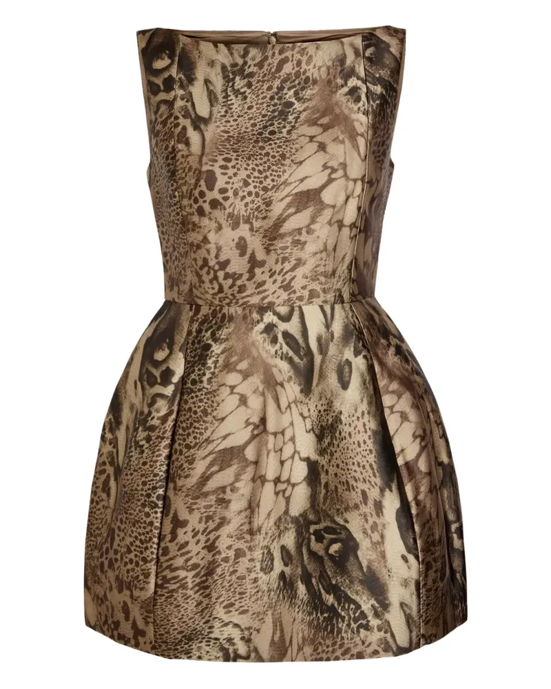 De La Vali Pampero animal-print sleeveless mini dress - Braun Braun
