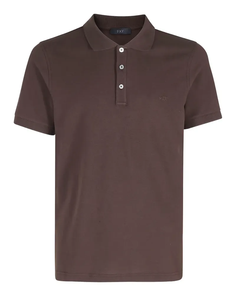 Fay Kurzärmeliges Poloshirt - Braun Braun