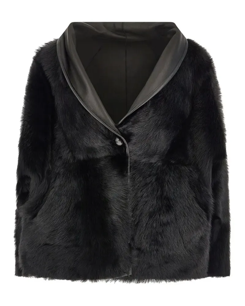 DROMe Jacke mit Shearling-Besatz - Schwarz Schwarz