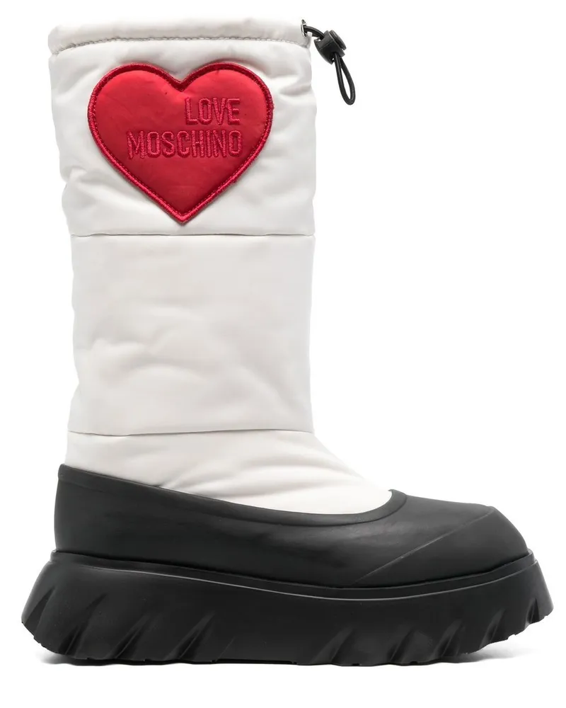 Moschino Stiefel mit Herz-Patch - Weiß Weiß