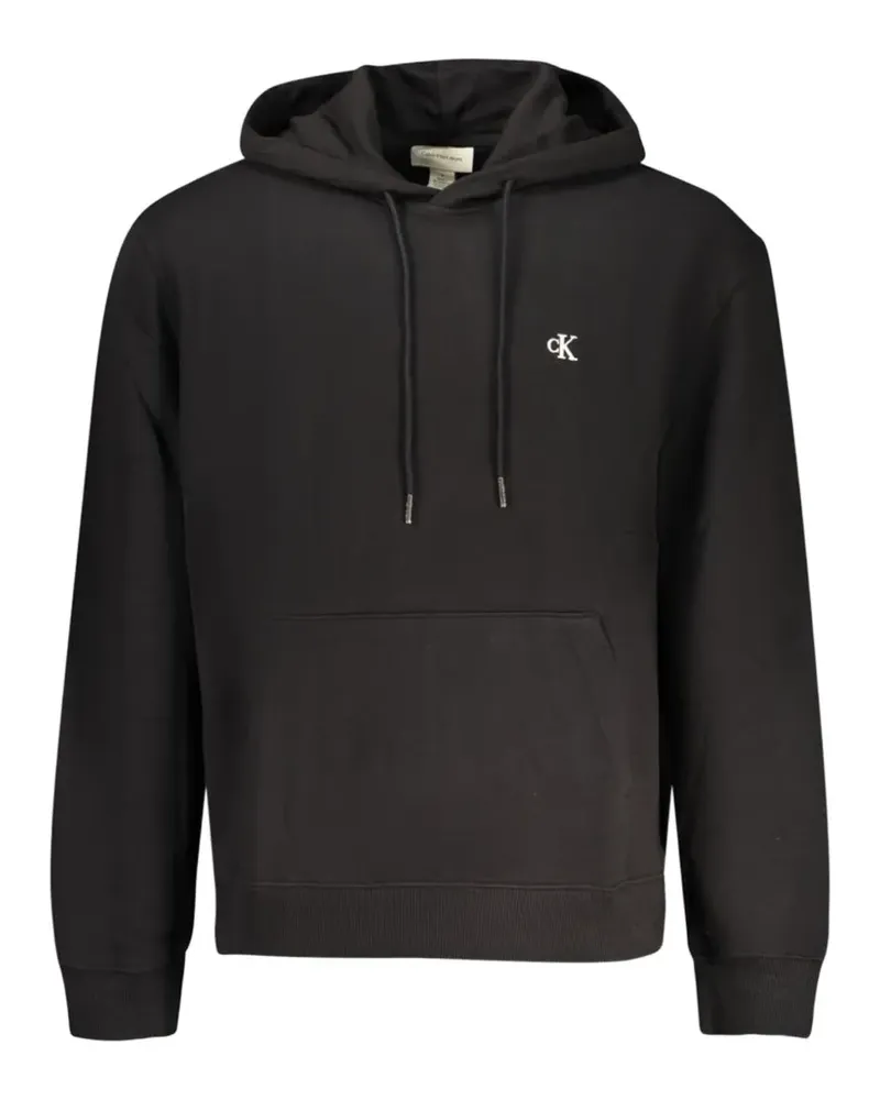 Calvin Klein logo-embroidered hoodie - Schwarz Schwarz