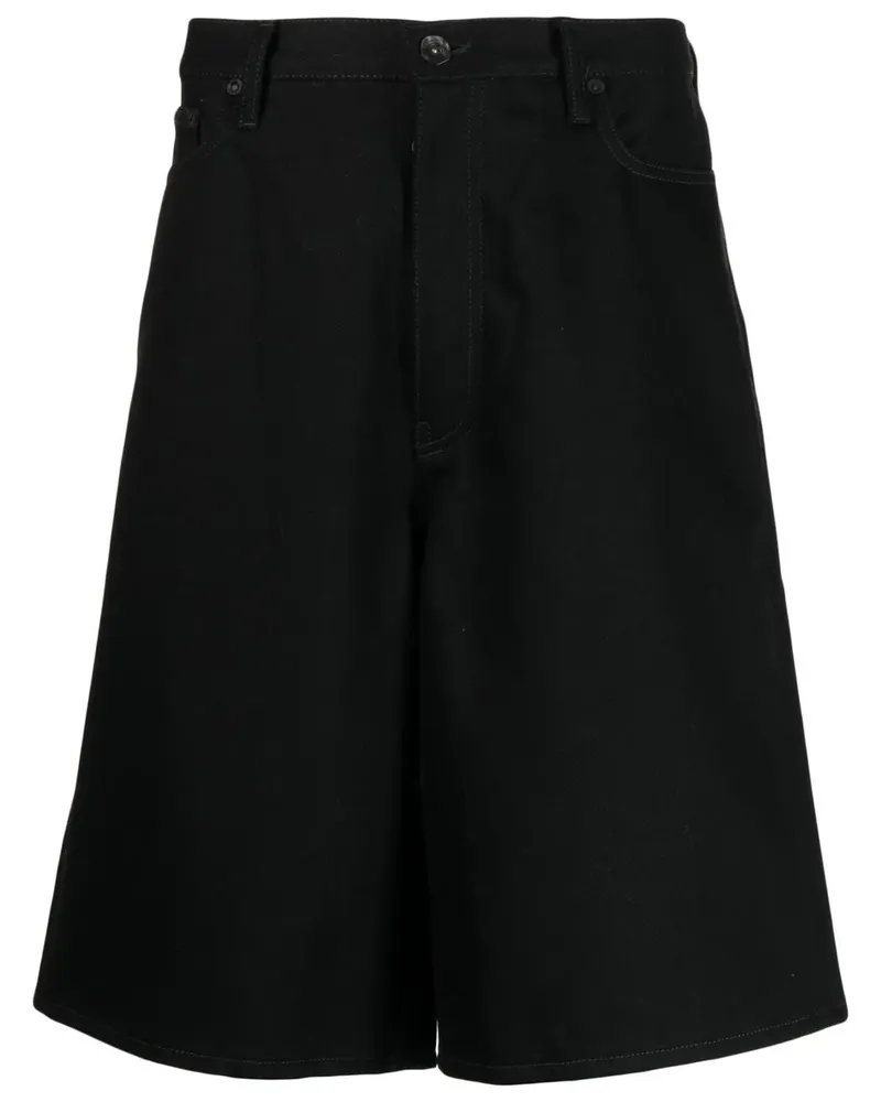 OFF-WHITE Knielange Shorts mit Logo-Print - Schwarz Schwarz