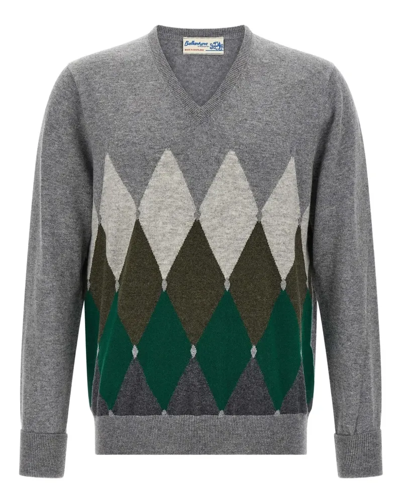 Ballantyne Kaschmirpullover mit Argyle-Muster - Grau Grau