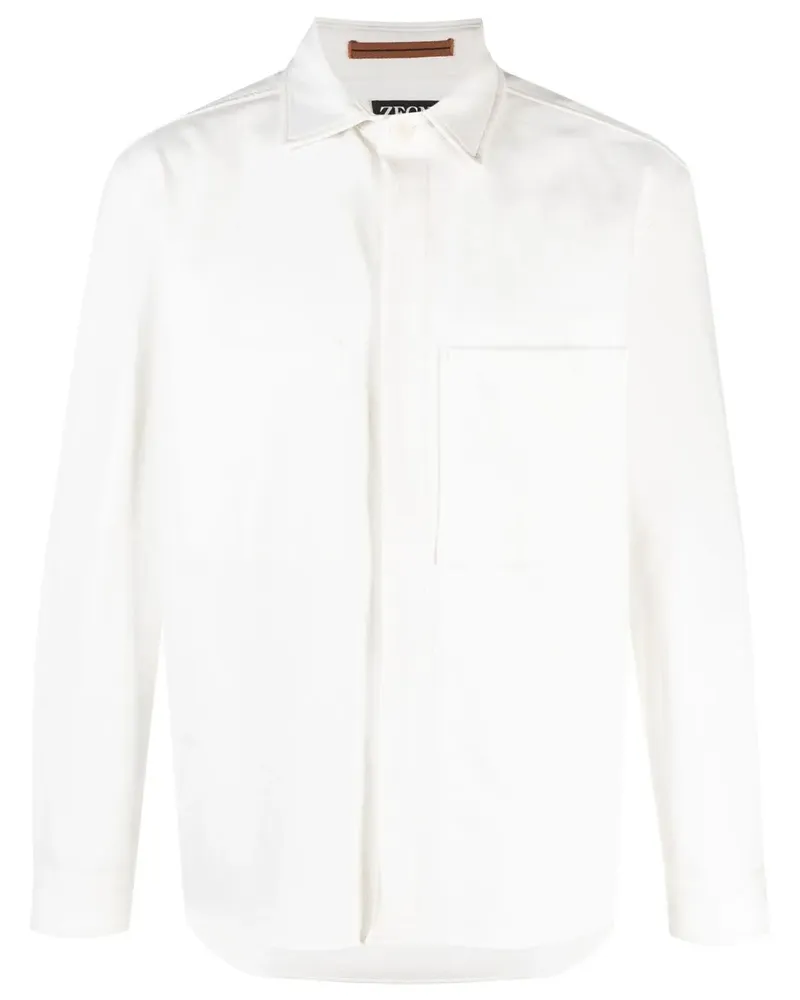 Ermenegildo Zegna Hemd mit aufgesetzter Tasche - Weiß Weiß