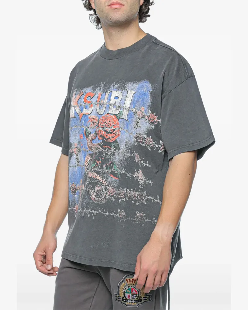 ksubi Death Snake Ecess T-Shirt mit grafischem Print - Grau Grau