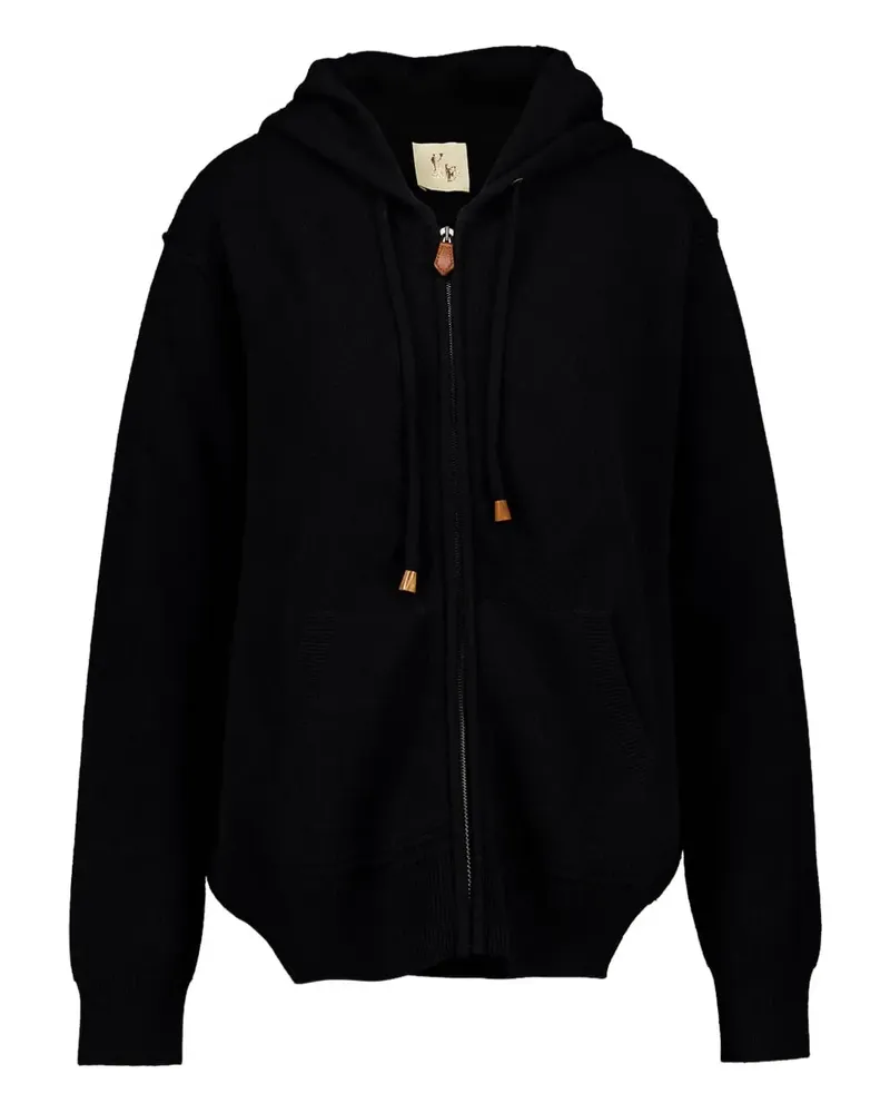PAULA Kapuzenjacke aus Kaschmir - BLACK Black