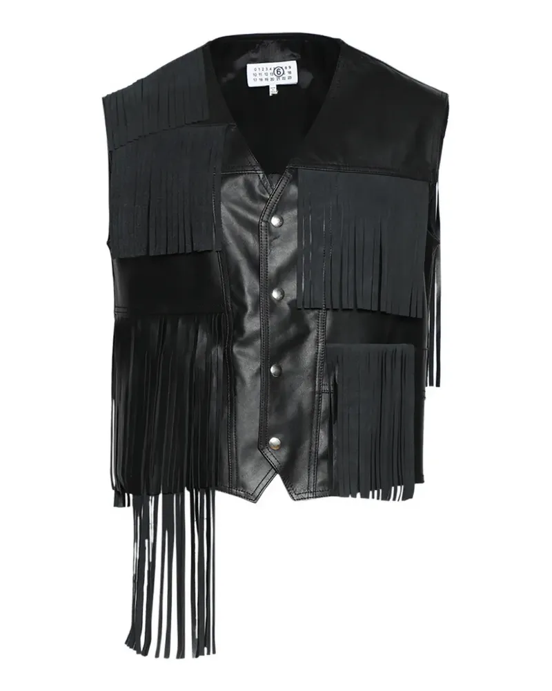 Maison Margiela Weste mit Fransen - Schwarz Schwarz