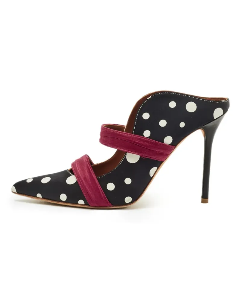 Malone Souliers Maureen Mules mit Polka Dots - Schwarz Schwarz