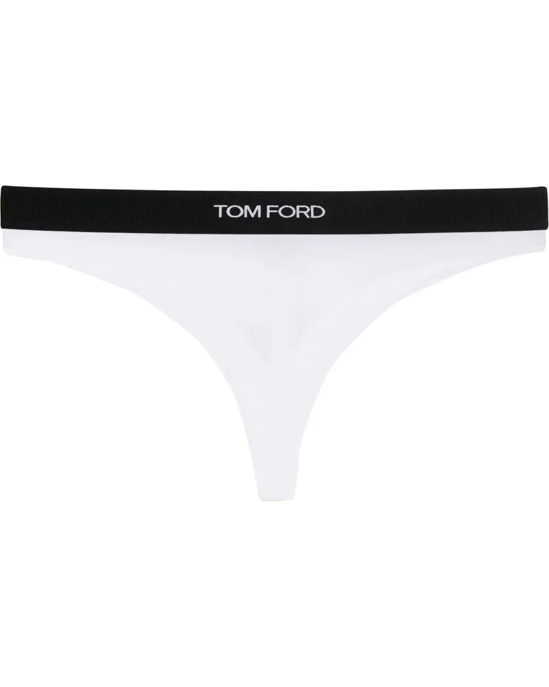 Tom Ford Tanga mit Logo-Bund - Weiß Weiß