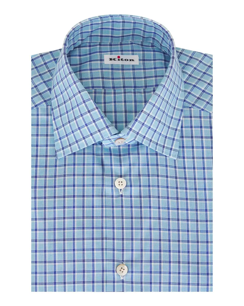 Kiton Kariertes Hemd - Blau Blau