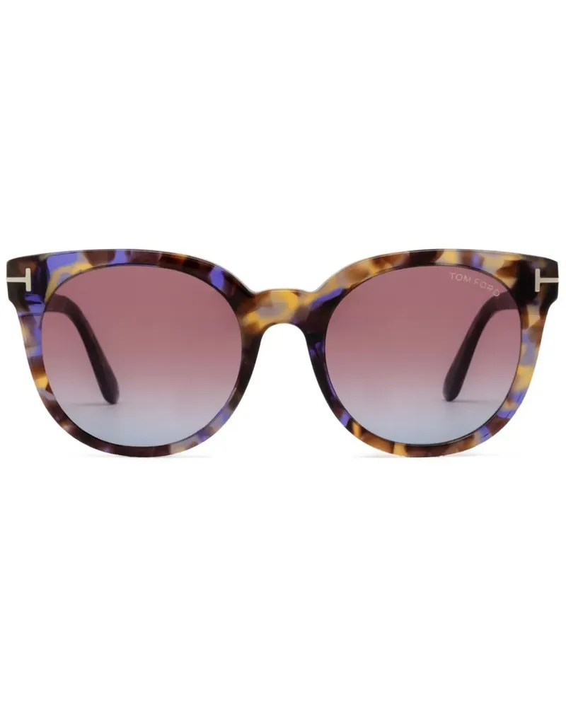 Tom Ford Eckige Sonnenbrille in Schildpattoptik - Braun Braun