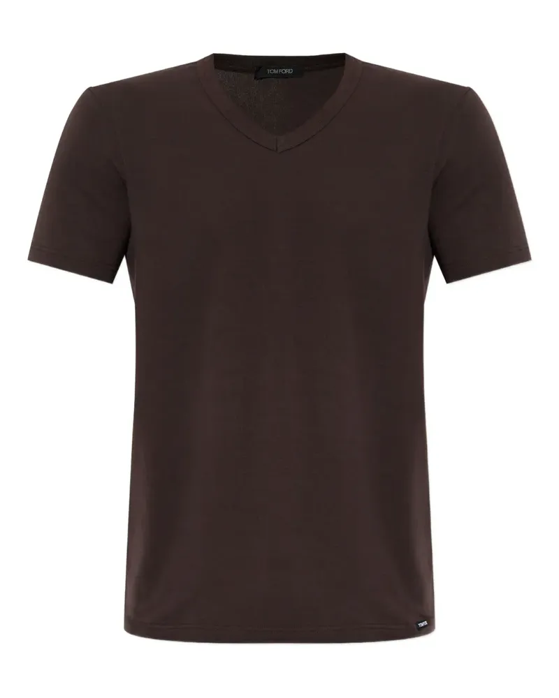 Tom Ford V-neck short-sleeve T-shirt - Braun Braun