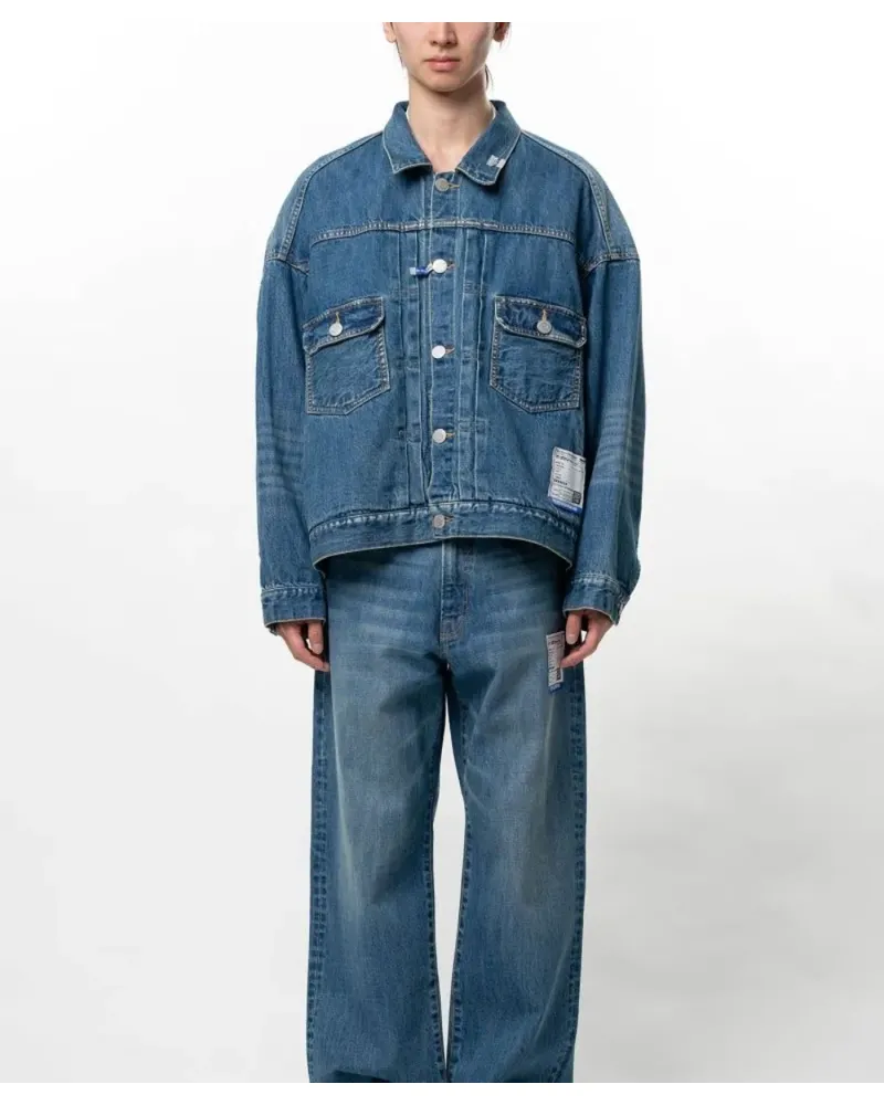 MIHARAYASUHIRO Jeansjacke mit Logo-Patch - Blau Blau