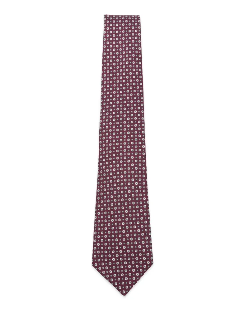 Kiton Geometrisch gemusterte Krawatte - Rot Rot